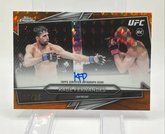 2026 Topps Chrome UFC Kaue Fernandes Rookie Orange Geometric Auto 6/25 SP RC