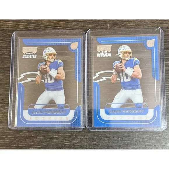 2020 Panini Chronicles Justin Herbert Playoff Momentum Rookies Lot‎ of 2