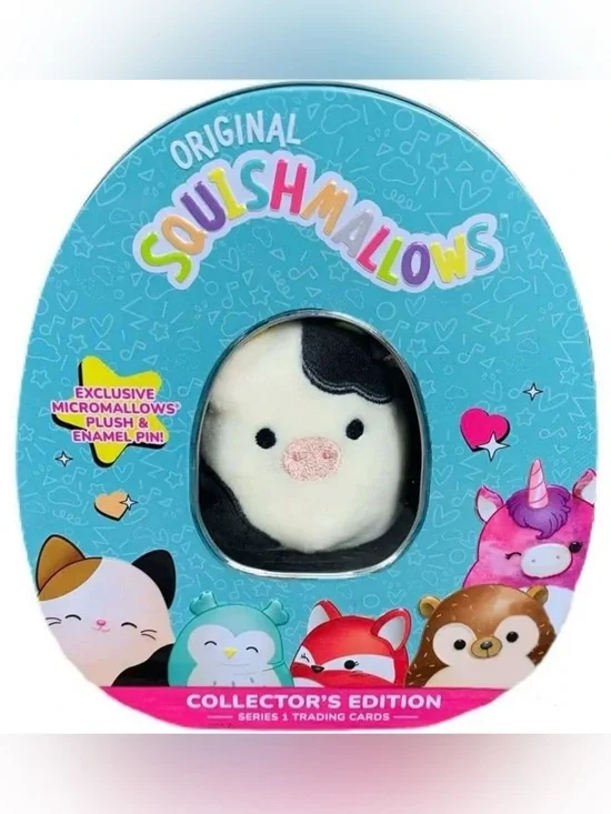 •GUC•Squishmallows Series 1 Trading Cards Connor the Cow Collector Tin