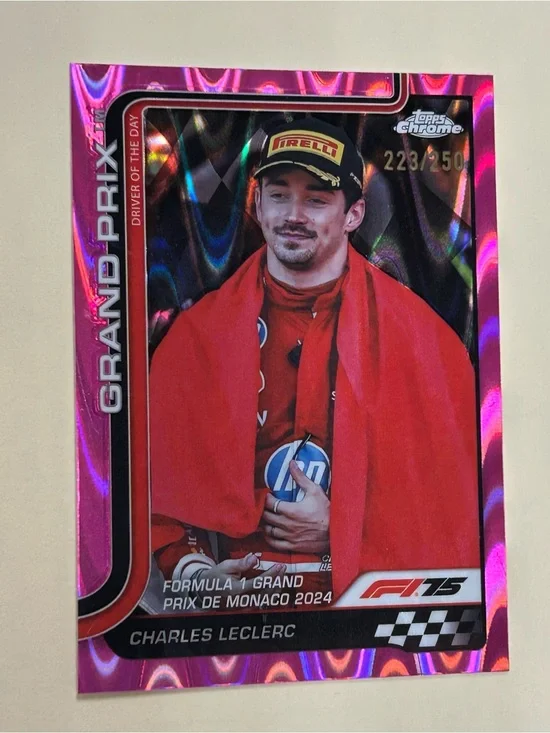 Charles Leclerc Grand Prix 2024 Pink Holo Racing Card