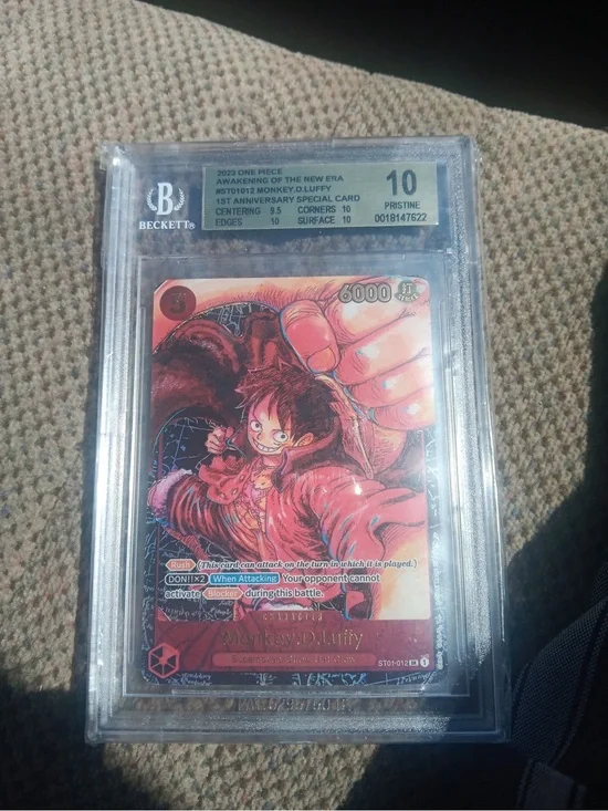 Onepiece Trading Card - Red and Pink Monkey D. Luffy 1st Anniversary