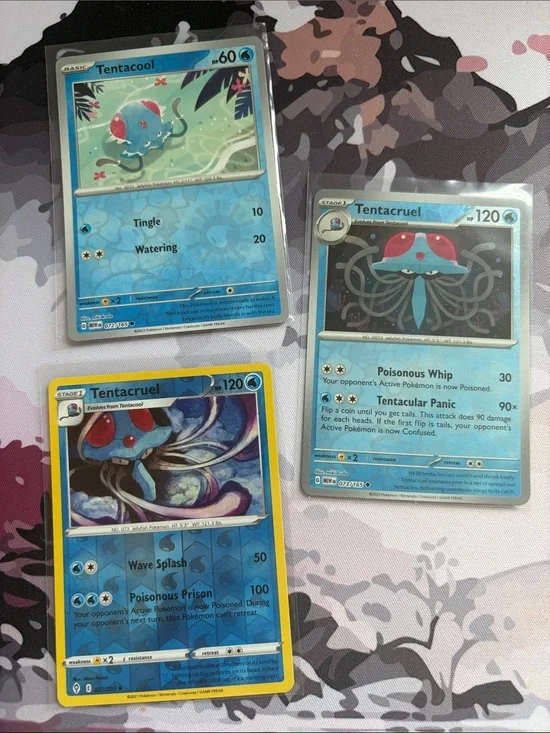 Tentacool & Tentacruel Pokémon Evolution Lot 🌊 Reverse Holo | 3 Cards ✨5/$25✨