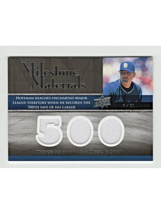 2008 Upper Deck Milestone Materials Trevor Hoffman game used triple patch relic