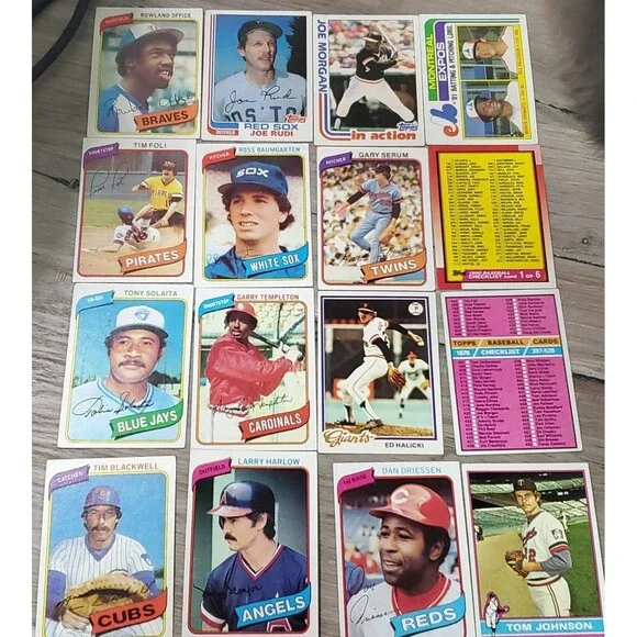 Vintage Topps Baseball Card Lot (14 Cards) 1979 1980 Joe Morgan In Action Rudi