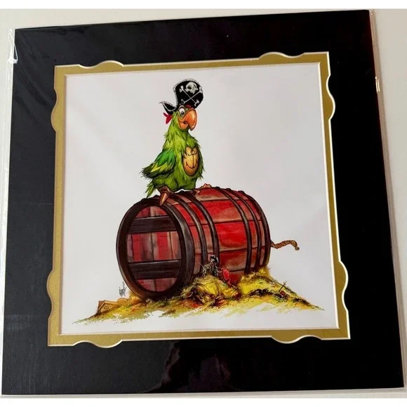 2025 Disney Parks Pirate BB Beak Barrel Parrot Print‎ Francisco Herrera 14x14