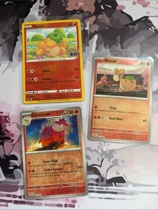 Numel & Camerupt Pokémon Evolution Reverse Holo Card Lot 🌋 | 3 Cards ✨5/$25✨