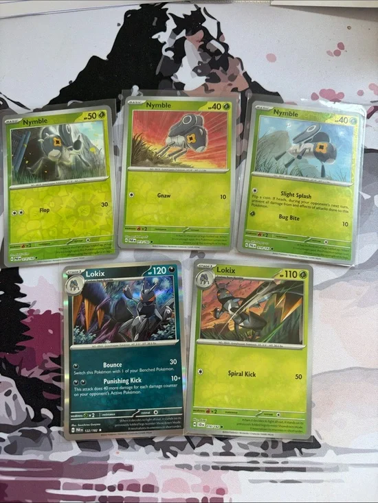 Nymble & Lokix Pokémon Evolution Reverse Holo Card Lot 🦗 | 5 Cards ✨5/$25✨
