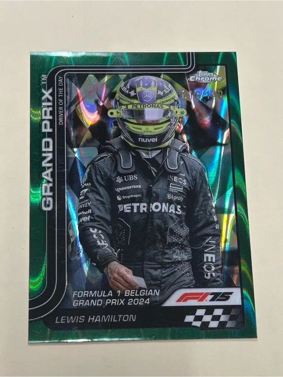 Topps Chrome Green Lewis Hamilton Grand Prix Trading Card