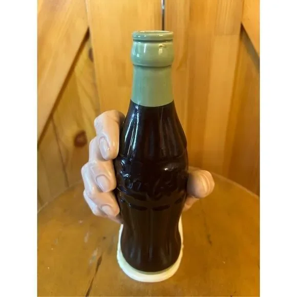 Coke Coca Cola Ceramic Bottle Hand Napkin Straw Holder Collectible Table Decor (