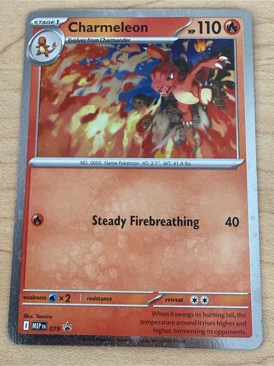 Pokemon Charmeleon Trading Card - Orange, Red, Yellow