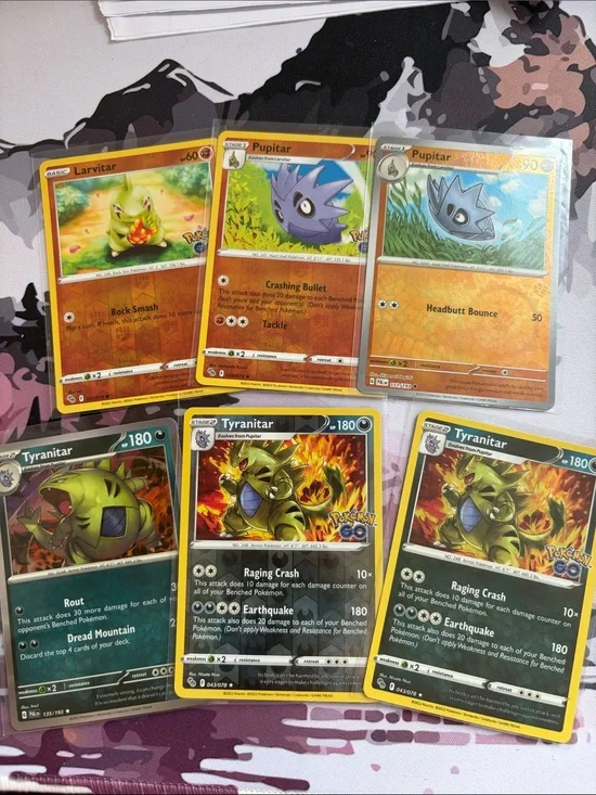 Larvitar Pupitar & Tyranitar Pokémon Evolution Holo Card Lot 🦖| 6 Cards ✨5/$25✨
