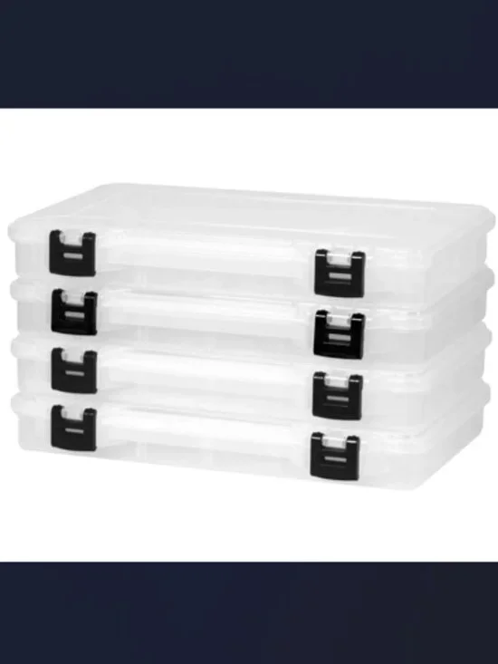 SET OF 2 PLANO PLASTIC STORAGE BINS