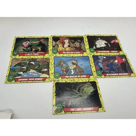 1989 TOPPS TEENAGE MUTANT NINJA TURTLES TRADING CARDS‎ LOT OF 7