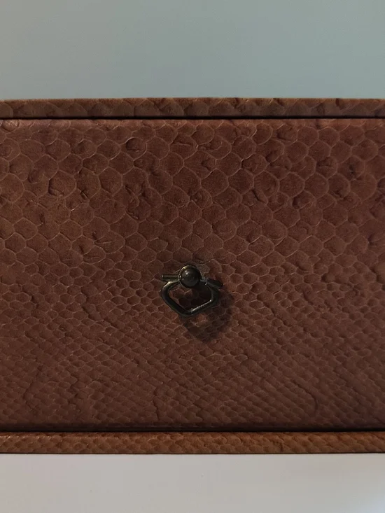 Fabergé Original Vintage Faux Leather Snake Skin Jewelry Box
