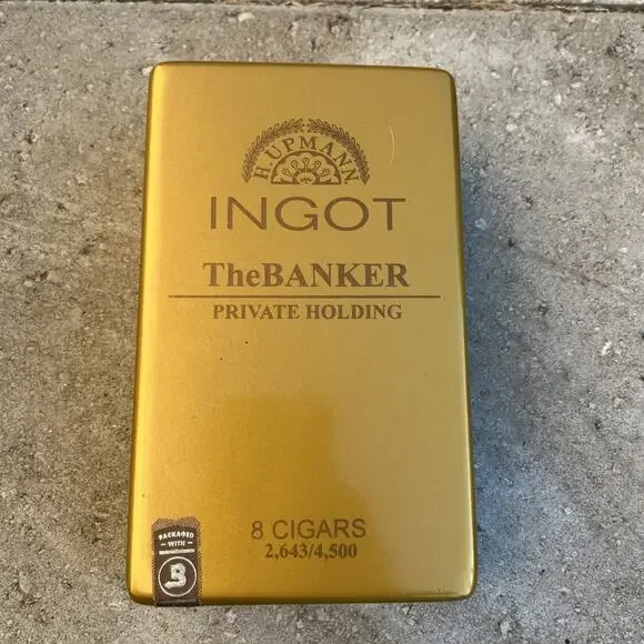 H. Upmann Empty Wood Cigar Box Ingot The Banker Private Holding Gold Bar