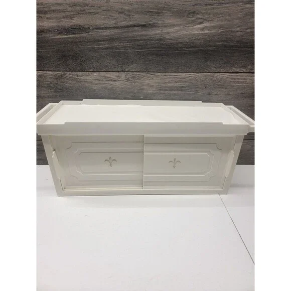 Plastic Vintage Cabinet Sliding Door Storage Medicine Bathroom MCM Shelf Display