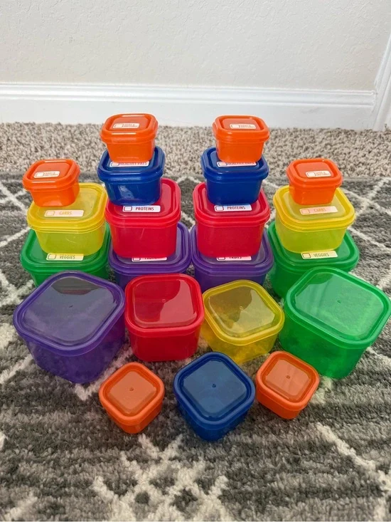 Color Coded Portion Control Food Containers - Three 7 Piece Sets from BODi