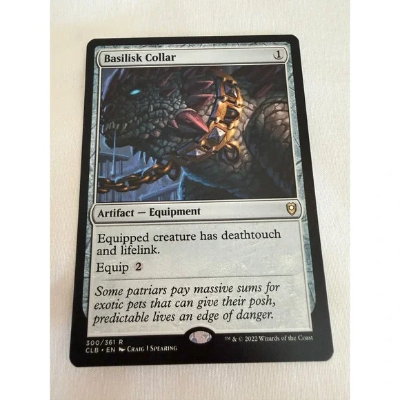 Magic The Gathering Basilisk Collar CLB 300/361 Rare Artifact Equipment MTG