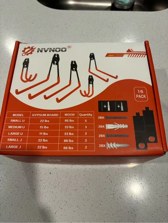 NVNOO Wall Hook Organizer Pack in White and Orange