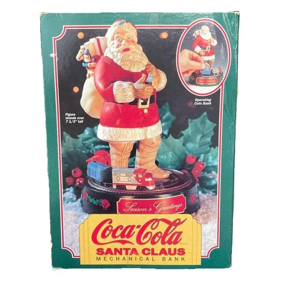 Coca Cola Santa Claus Mechanical Ertl Bank‎ 1st in the Series Moving Train