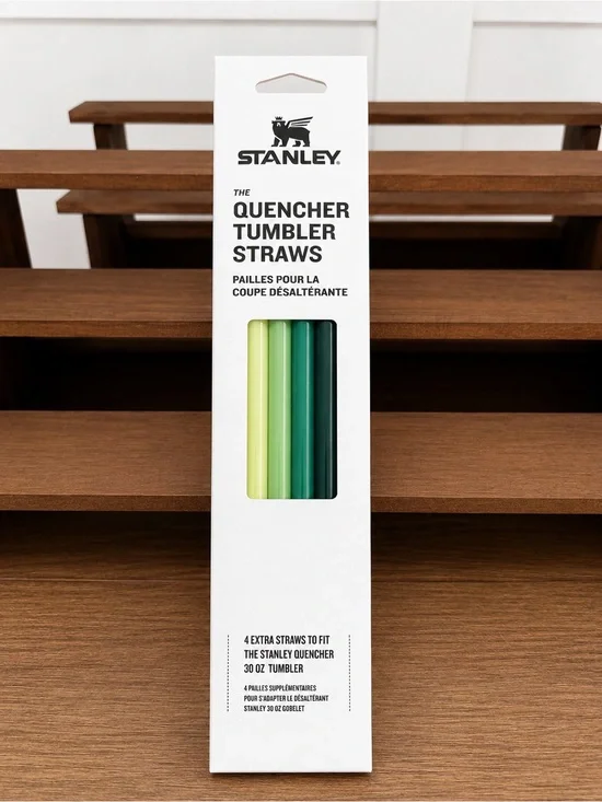 Stanley Reusable Quencher Straws in Light Green, Green, Dark Green