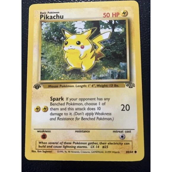 1999 Pokemon Jungle 1st Edition Pikachu #60/64