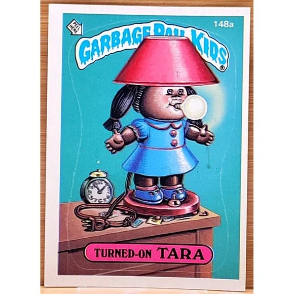 1986 TOPPS GARBAGE PAIL KIDS‎ TURNED-ON TARA WHITE CIRCLE ERROR