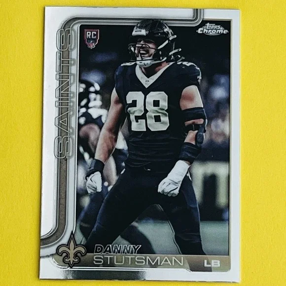 2025 Topps Chrome NFL Football Danny Stutsman RC #373 New Orleans Saints‎ Rookie