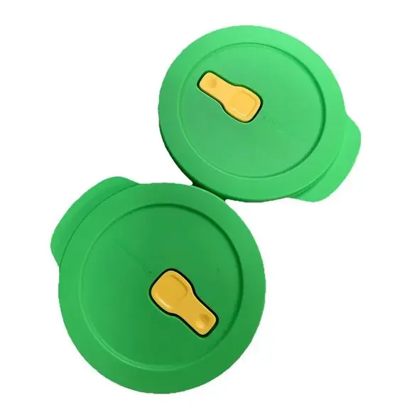 2 Tupperware 6” Crystal Wave Microwave Vented Replacement Lids Green 7372A-5