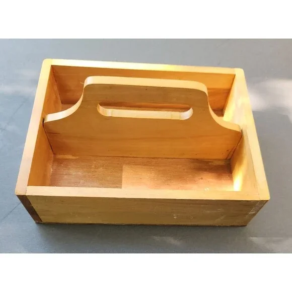 Handmade Wood Tool Box Handle Primitive Caddy Storage Hobby Crafts Art Picnic