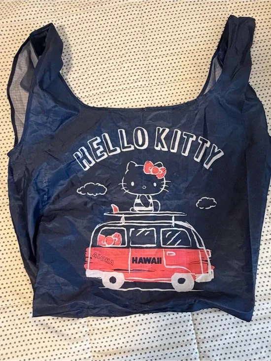 Hello Kitty Navy and Red Foldable Tote with Surf Van Graphic