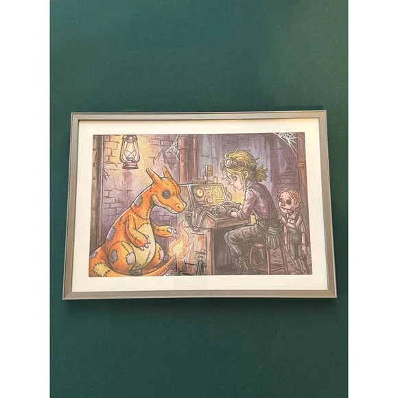 1/1 Charizard Drawing Picture With Frame