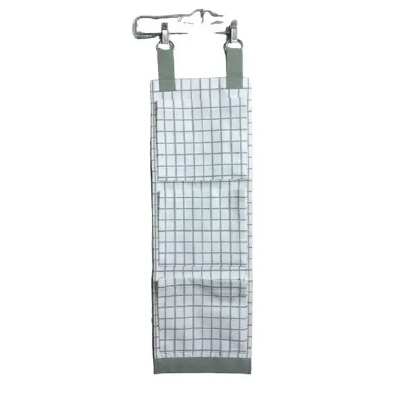 TOTHEMARKET White Green Grid Multi Pocket Hanging Closet Organizer 32.5