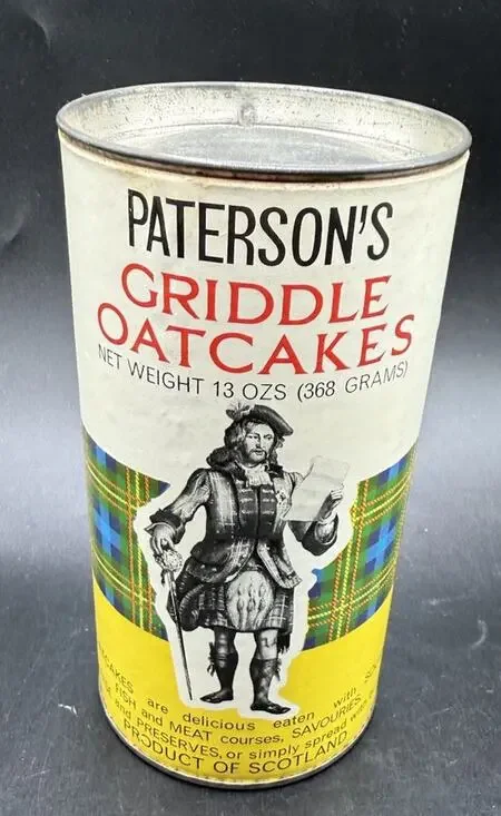 Scotland PATERSON'S GRIDDLE OATCAKES Original Container With Lid Rare! -C32