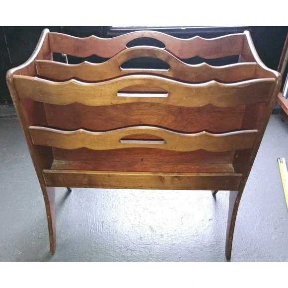 The Ferguson Brothers Wooden Vintage Magazine Rack Stand
