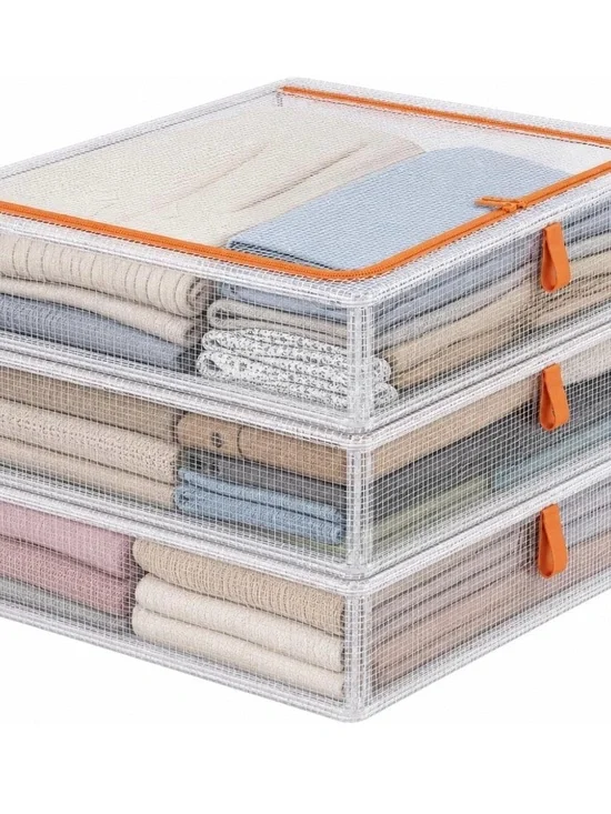 Clear Underbed Bedding Storage Bags, Set of 3