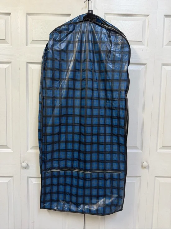 PAKLITE Blue Plaid Garment Bag WATERPROOF