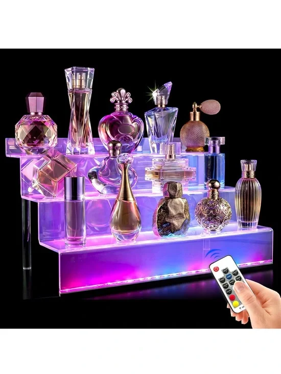 12 IN Clear Acrylic Display Riser Shelf with LED light