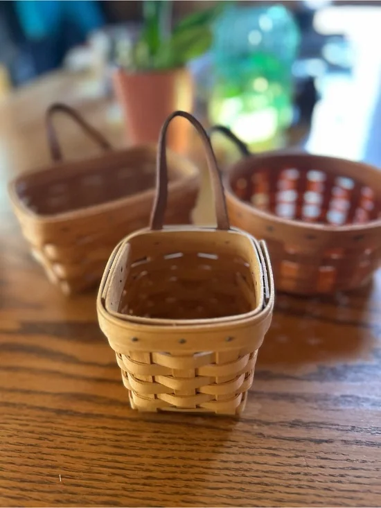 Vintage Longaberger Basket Bundle Set of 3 – Includes One Plastic Protector