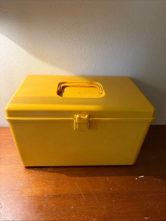 Vintage Yellow Sewing Box