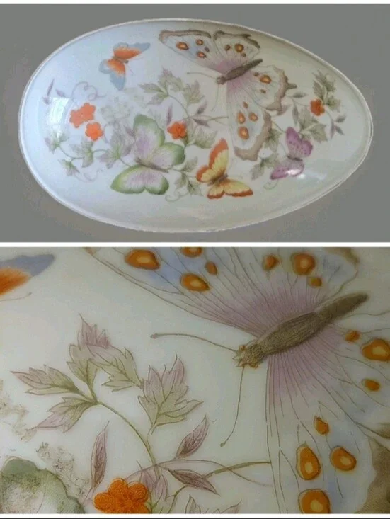 Vtg 1979 Avon Porcelain Ceramic Egg Trinket / Jewelry Box, Storage, 22k Gold