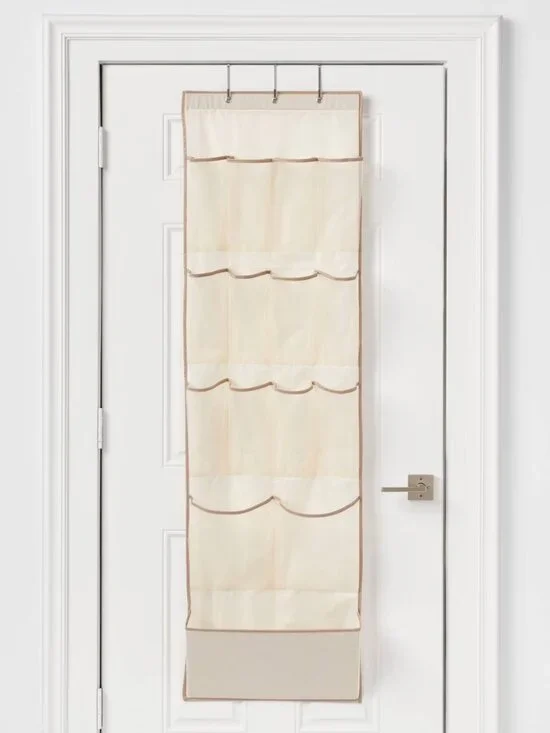 15 Pocket Over-the-Door Hanging Shoe Storage - Tan