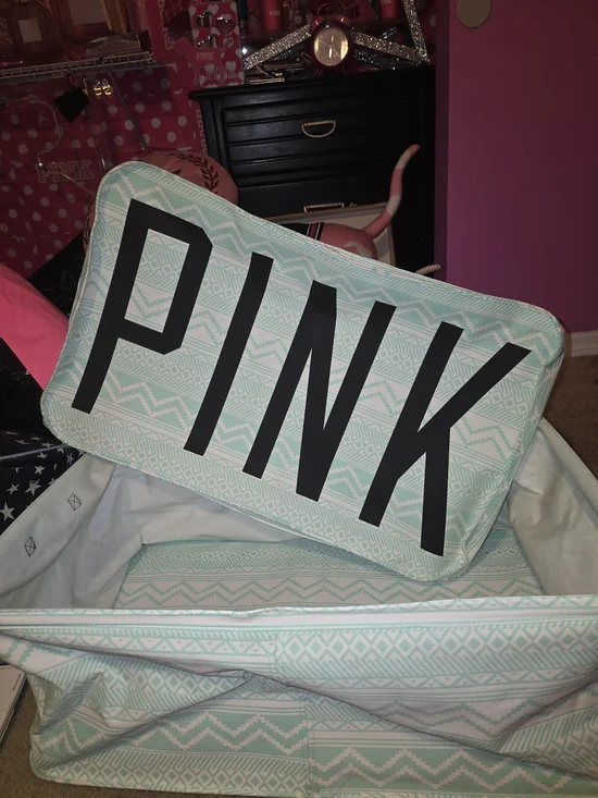 PINK Mint Geo Travel Organizer - Bold Logo