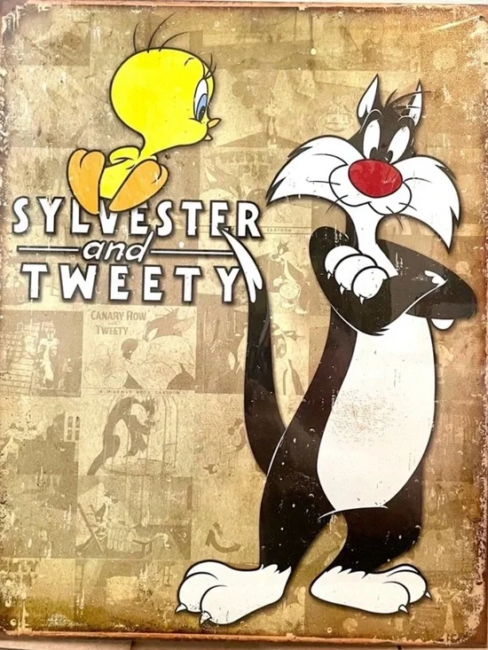 NEW Sylvester And Tweety Metal Sign