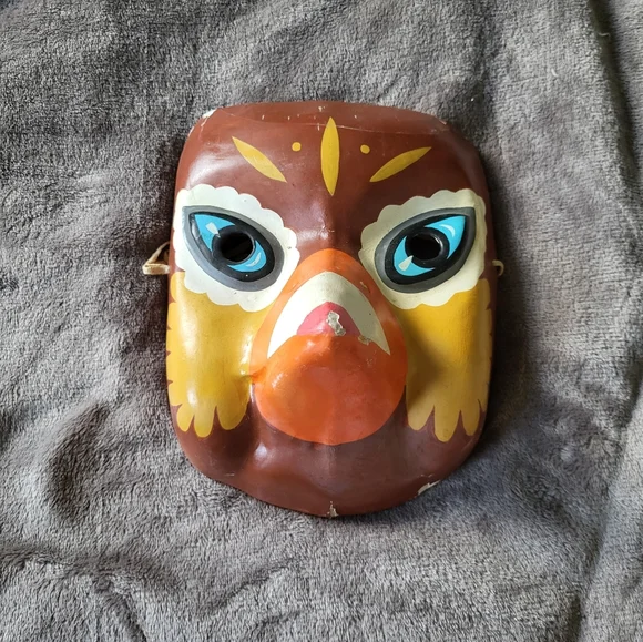 Vintage paper machet mask bird