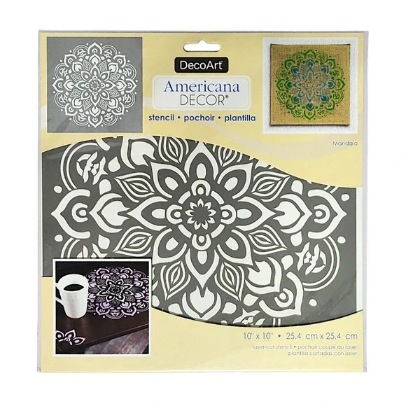 DecoArt Americana Decor Laser-cut Stencil, Mandala Design 10