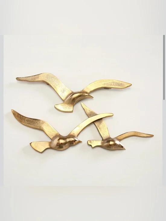 Boltze Home Birdy Gold Brass Metal Set Of Birds Wall Decor 1011623 Maritime