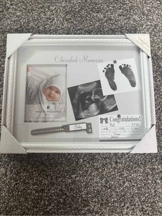 Wendy Bellissimo White Cherished Memories Baby Collage Frame