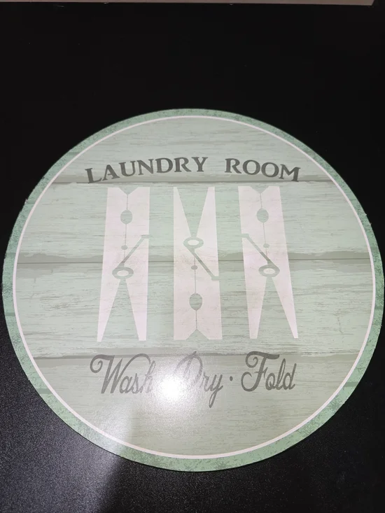 LAST CHANCE! Laundry Room Wall Sign in Mint Green - Wash Dry Fold Plaque