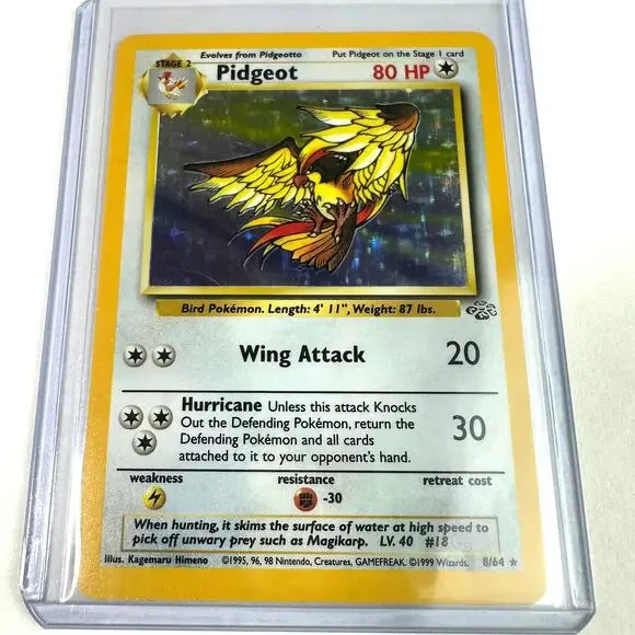 Pokemon TCG Pidgeot 8/64 Jungle Set Unlimited Holo Rare Excellent Condition